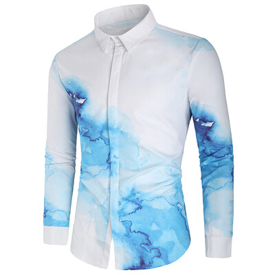 

Ink Painting Print Button Up Shirt