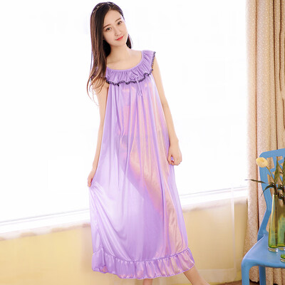 

Womens Dress Free Size Maxi Loose Nightdress Solid Dress Lingerie Casual