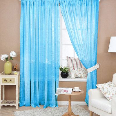 

Solid Color Window Curtain Flower Sheer Voile Tulle Valances for Bedroom