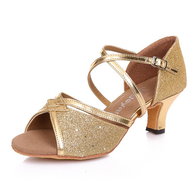 

YAGEYAN adult Latin dance shoes Satin breathable square dance dance shoes Buckle with soft bottom modern dance shoes 4232