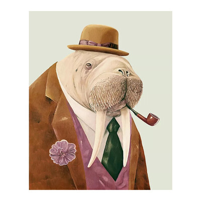 

animal Diamond Painting Full Round walrus gentleman New DIY Toy sticking drill cross embroidery 5D simple home decorative