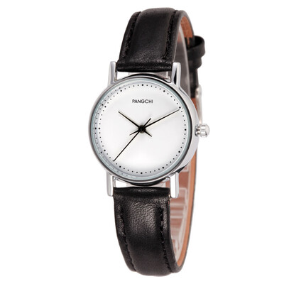 

Female student of belt test watch Korean version of extremely simple waterproof trend ulzzang personality black&white quartz w