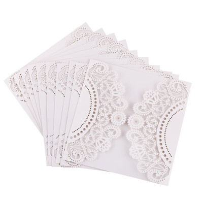 

White 10pcs Vertical Laser Cut Butterfly Invitations Cards Kits for Wedding Bridal Shower Birthday Anniversary Party