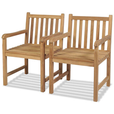 

Outdoor Chairs 2 pcs Solid Teak Wood