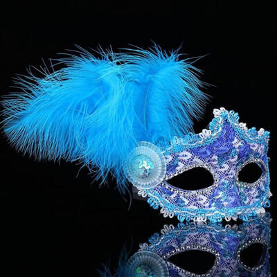 

Masquerade Ball Feather Eye Mask Venetian Party Fancy Dress Carnival Eyemask
