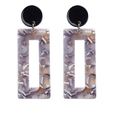 

Fashion Leopard Print Multi-Color Acrylic Acetate Drop Earrings for Women Girl Personality Simple Geometric Statement Earrings
