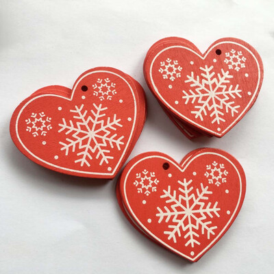 

10Pcs\Set Home Accessories Small Pendant Christmas Wood Chip Tree Ornaments Xmas Hanging Pendant Decoration Gifts