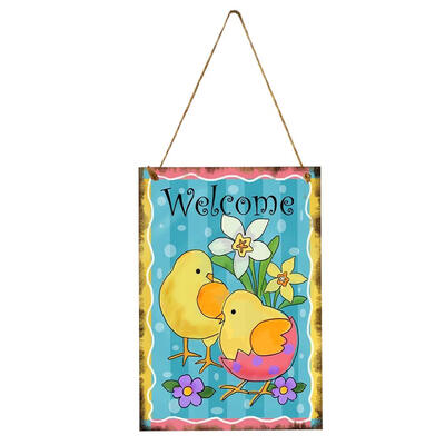 

Cute Easter Egg Wood Hang Plaque Ornament Home Wall Festival Decor Pendant