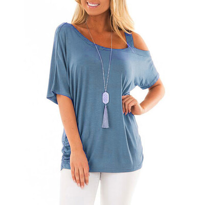 

Starmoon Womens Fashion Casual Short Sleeve Pure Color Tops Blouse Tunic T Shirts