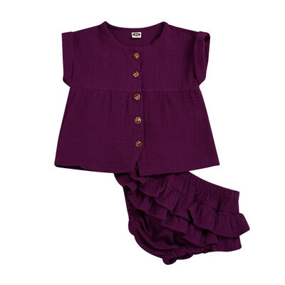 

Newborn Baby Girl 2PCS Kids Ruffle Outfits Clothes Set Tops Shirt Tutu Pants