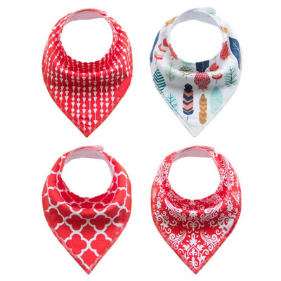 

Multi-function Baby Bibs Saliva Towel Arrow Animal Cartoon Burp Cloths Triangle Cotton Accessories 4pcsSets
