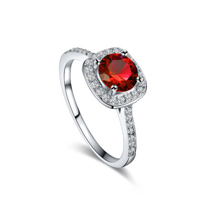 

Elegant Ring Romad Fashion Jewelry Rings for Women White Rose Gold Color Red Rhinestone Wedding Rings
