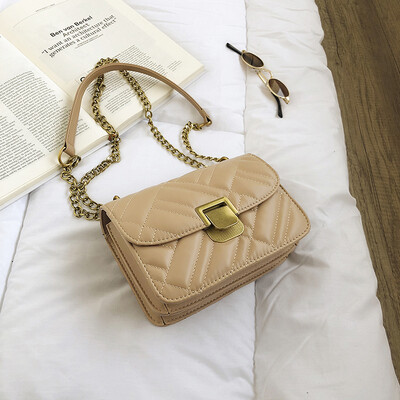 

Small fragrance rhombic embroidered line bag female 2019 new wave Korean version of the wild single shoulder slung fashion chain small square bag