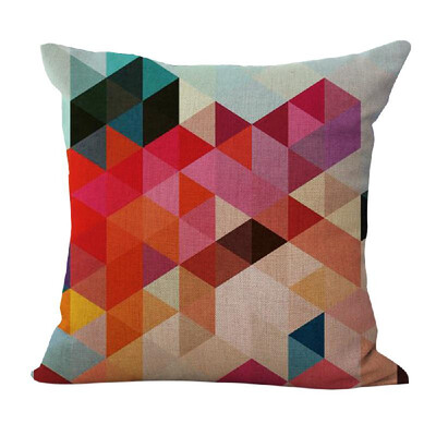 

18 18 inches 45 45cm Polyester Geometric Pattern Cushion Cover Decorative Sofa Car Waist Square Pillow Case Pillowcase Home