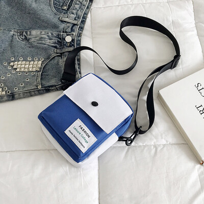 

Fashion personality letter crossbody bag 2019 new casual wild hit color shoulder bag female simple temperament canvas bag