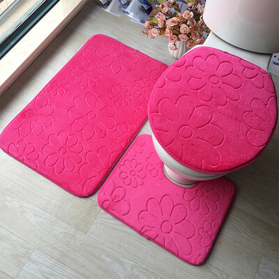 

Toponeto 3pcs Non-Slip Suction Grip Bath Mat Bathroom Kitchen Carpet Doormats Decor