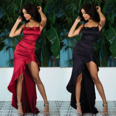 

Womens Solid Long Formal Wedding Evening Party Bridesmaid Sleeveless Dresses
