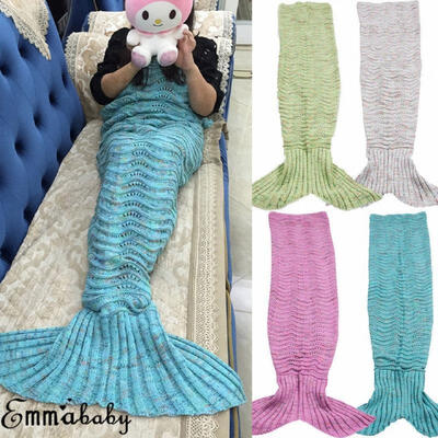 

Adult Women Mens Soft Handmade Mermaid Tail Blanket Sleeping Bag 18090CM