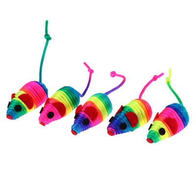 

5pcs Colorful False Mouse Pet Cat Toys Squeaker Sound Toy Mini Playing Toy