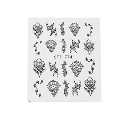 

Black Ink Line Water Transfer Nail Art Stickers DIY Manicure Decor Decals