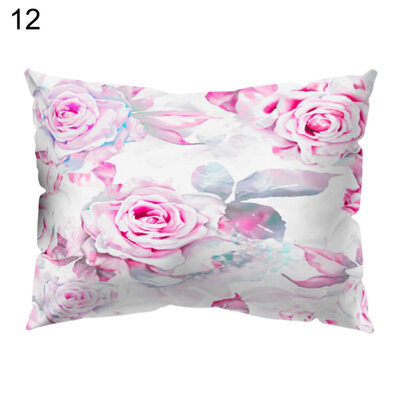 

Multicoloured Flower Printed Throw Pillow Case Cushion Cover Sofa Home Bed Decor