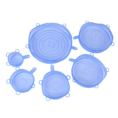 

6pcs Universal Reusable Silicone Pan Cooking Pot Lid Stretch Bowl Cover