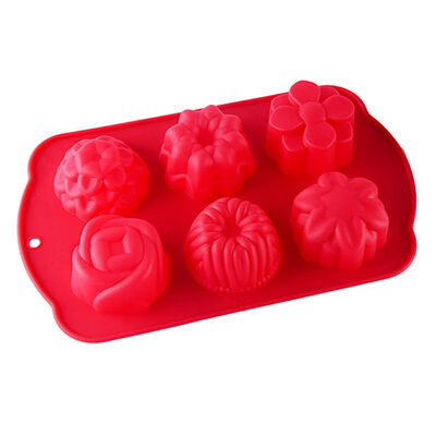 

6 Cavities 3D Silicone DIY Fondant Cake Chocolate Decorating Mold Baking Tool