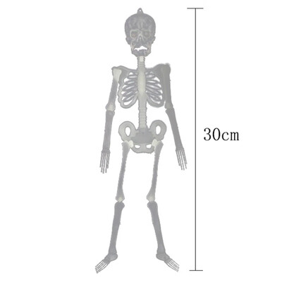 

Halloween Horror Luminous Skull Plastic Skeleton Glow In The Dark For Ghost House Decoration Scene Layout Props Random Color