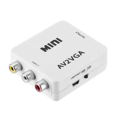 

Mini HD AV2VGA Video Converter Box AV RCA CVBS to VGA Video HDTV Adapter