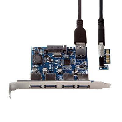 

Four Ports USB 30 Super Fast 5Gbps PCI-E Expansion Card PCI Express Adapter Converter Card Power Supply Module For Desktop PC wit