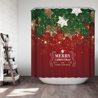 

〖Follure〗Christmas Gift Boxes In Snow Bathroom Shower Curtain Waterproof Fabric &12 Hooks