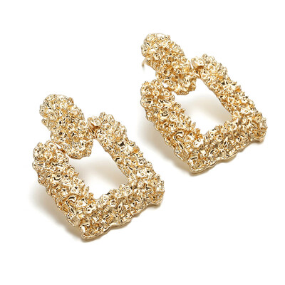 

2019 Vintage Earrings Large For Women Statement Earrings Geometric Golden Color Metal Pendant Earrings Trend Fashion Jewelry