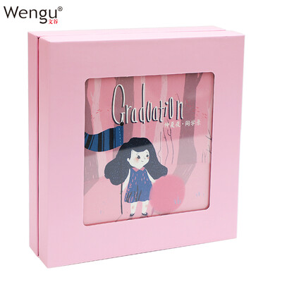 

Wengu boxed classmates female graduation album primary school message book small fresh junior high school memoirs pink C0140-A