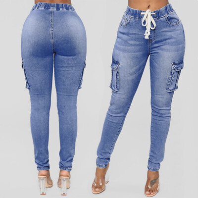 

Tailored Women Fashion Daily Hight Waisted Denim Jeans Stretch Slim Pants Length Jeans