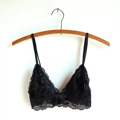 

Sexy Floral Lace Halter Bralette Lined Bra No Pad Crop Top V Neck Choker