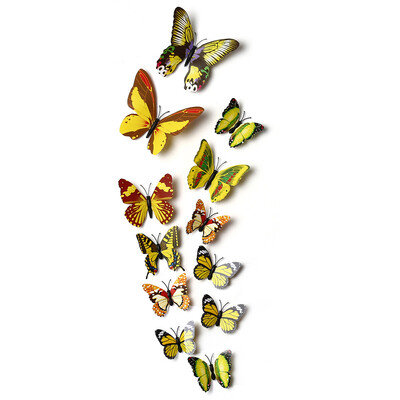 

12pcs 3D Butterfly Wall Decor Stickers for Living Room Bedroom Office Decorations