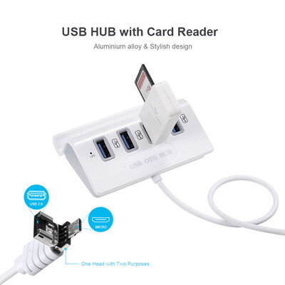 

USB OTG HUB with Card Reader 4 in 1 Hub USB30 Multi Spliter for PC Laptop