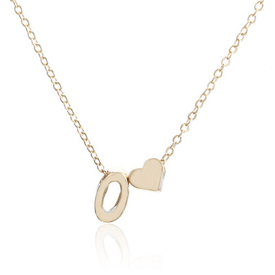 

Stainless Steel Jewelry Choker Necklace Letter Necklace Women Gold Chain Female Nameplate Heart Necklace Copper Boho Girlfriend