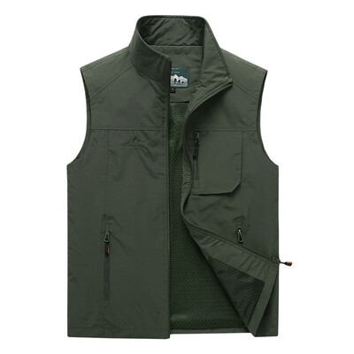 

Toponeto Fashion Men Casual Solid Outdoor Quick-drying Vest Jacket Tops Blouse