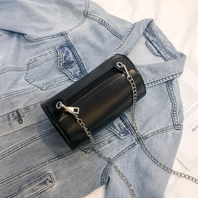 

Fashion Leather Zippers Bags For Women 2019 Solid Chains Female Crossbody Bag Vintage Simple Handbags Bolso Mujer Hot Sale