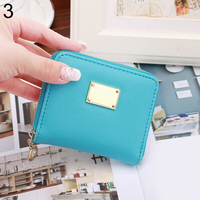 

Women Faux Leather Small Mini Wallet ID Card Holder Zip Coin Purse Handbag