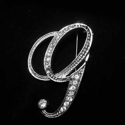 

Alphabet Style Rhinestone Crystal English Letters Bridal 1 pc Bouquet Brooch Pin