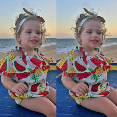 

Sweet Toddler Baby Girl Summer Flower Bodysuit Sets Romper Clothes Outfits 0-24M