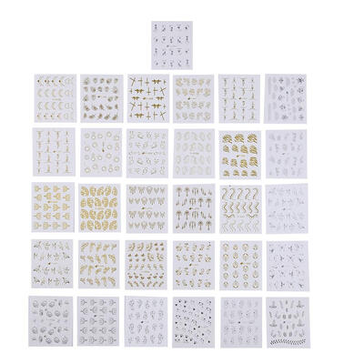 

30pcs Nail Art Sticker Metal Water Transfer Decal Sliders Manicure Tools