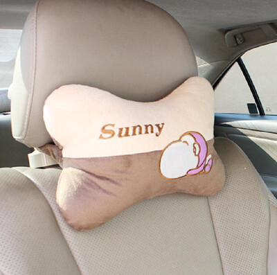 

Plush car headrest cartoon pillow car bone pillow car pillow car interior supplies factory direct sales Grey monkey head pillow