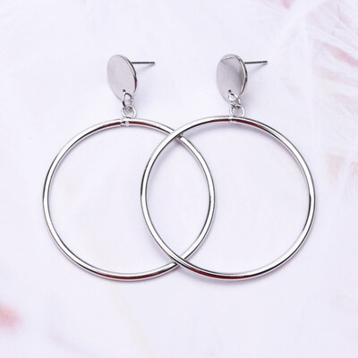 

New Fashion Exaggerated Big Circle Round Drop Earrings for Women Studs Gold Color Earring Club Party Jewelry Punk oorbellen