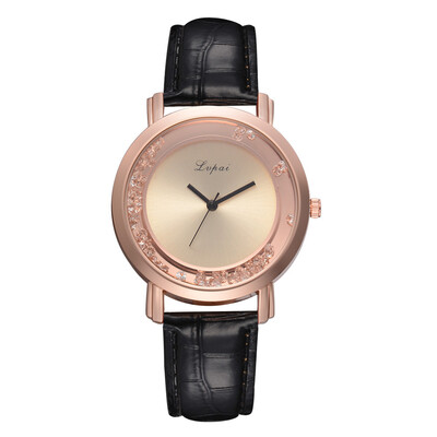 

High Quality Womens Watches Unique Beads Disc Ladies Quartz Wristwatch Fashion Leather Strap Clock Minimalism Zegarek Damski