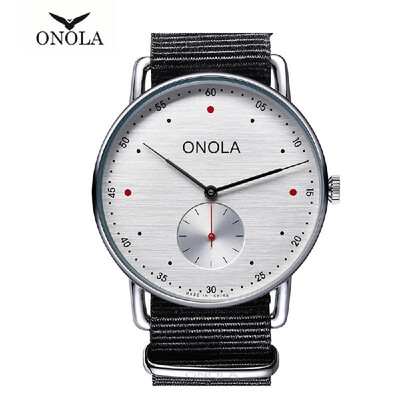 

ONOLA 3806 Men Quartz Watch Leather Nylon Band Fashion Multifunction Wristwatch 3ATM Watches