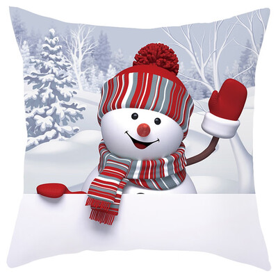 

〖Follure〗Christmas Sofa Pillow Case 3D Snowman Cushion Cover Decorative Covers