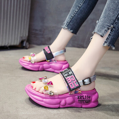 

Quality life casual shoes womens shoes low - heeled shoes thick - bottomed muffin heel sandals fairy shoes summer tide shoes